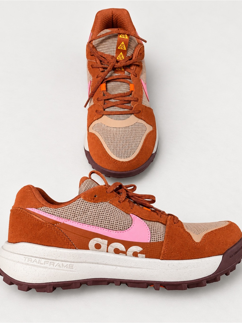 Nike ACG Women’s Trail Sneaker — Rust Orange with Pink